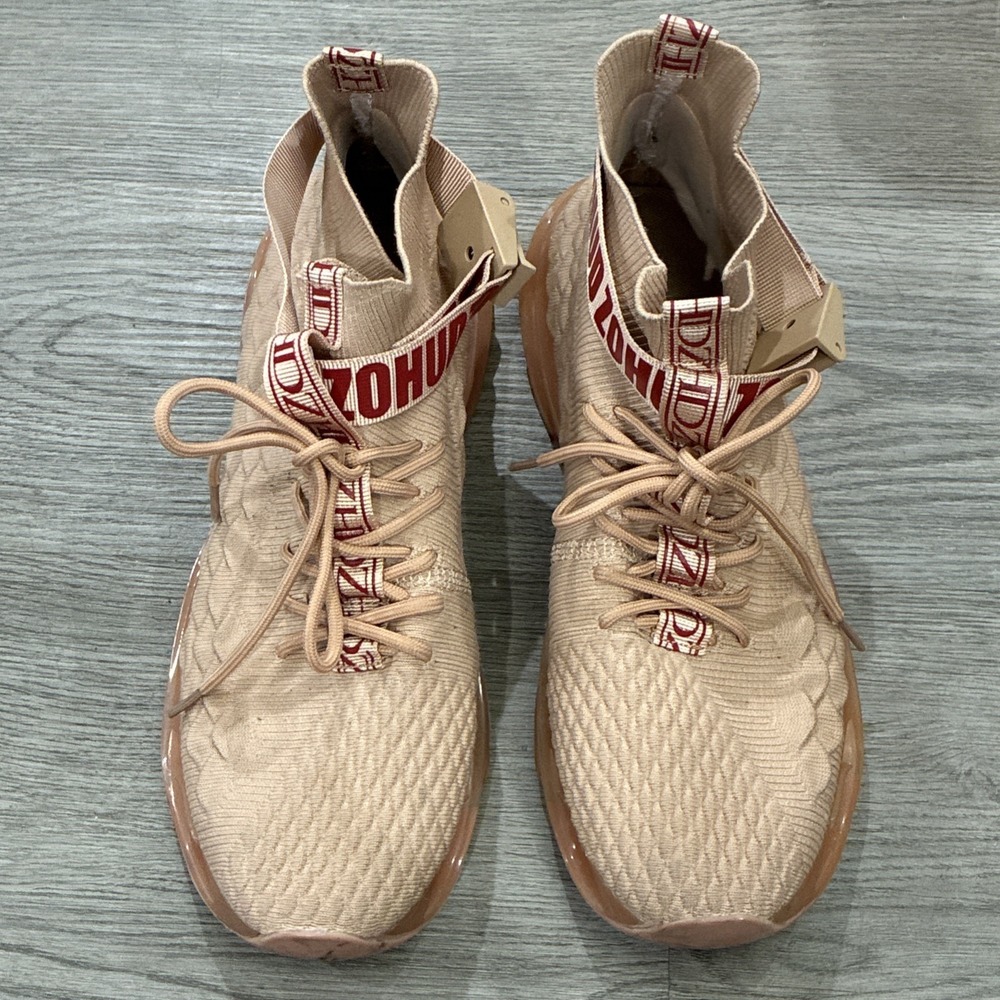 ZOHUD Salmon Pink Scale Patterned High top Sneaker Shoes | Size 11 - Picture 2 of 7